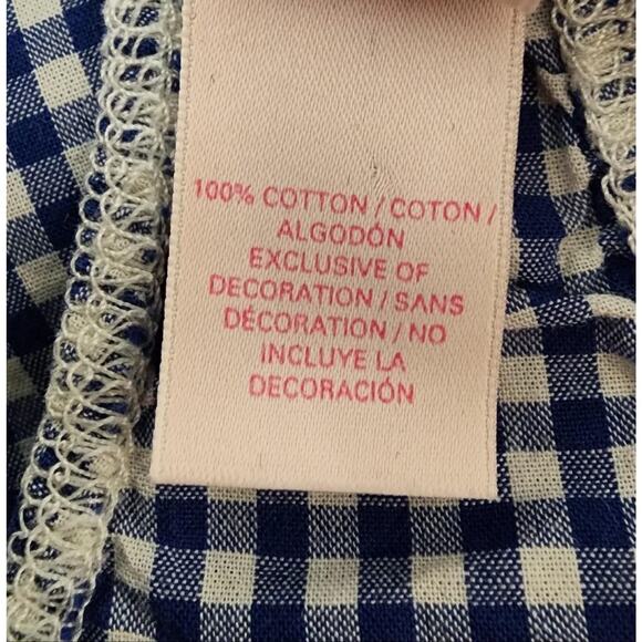 Victorias Secret Babydoll Tank Womens Medium Blue Gingham Cotton Sleepwear - Picture 9 of 11